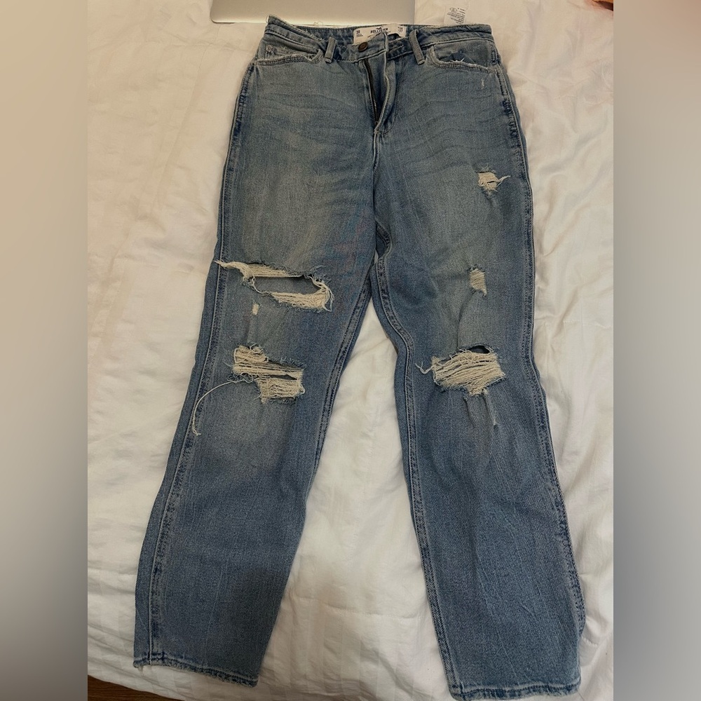 Distressed Blue Jeans